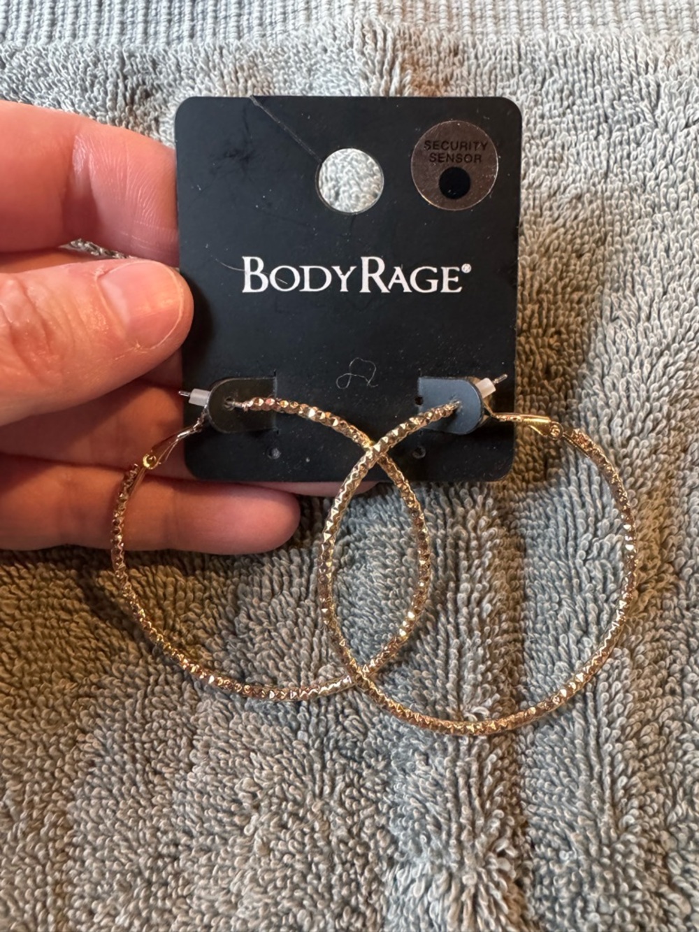 🌟3/$20 Eligible! NWT BodyRage Gold Hammered Hoop Earrings - 2.5in